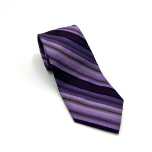 100% Silk Bugatti Purple Striped Men’s Tie